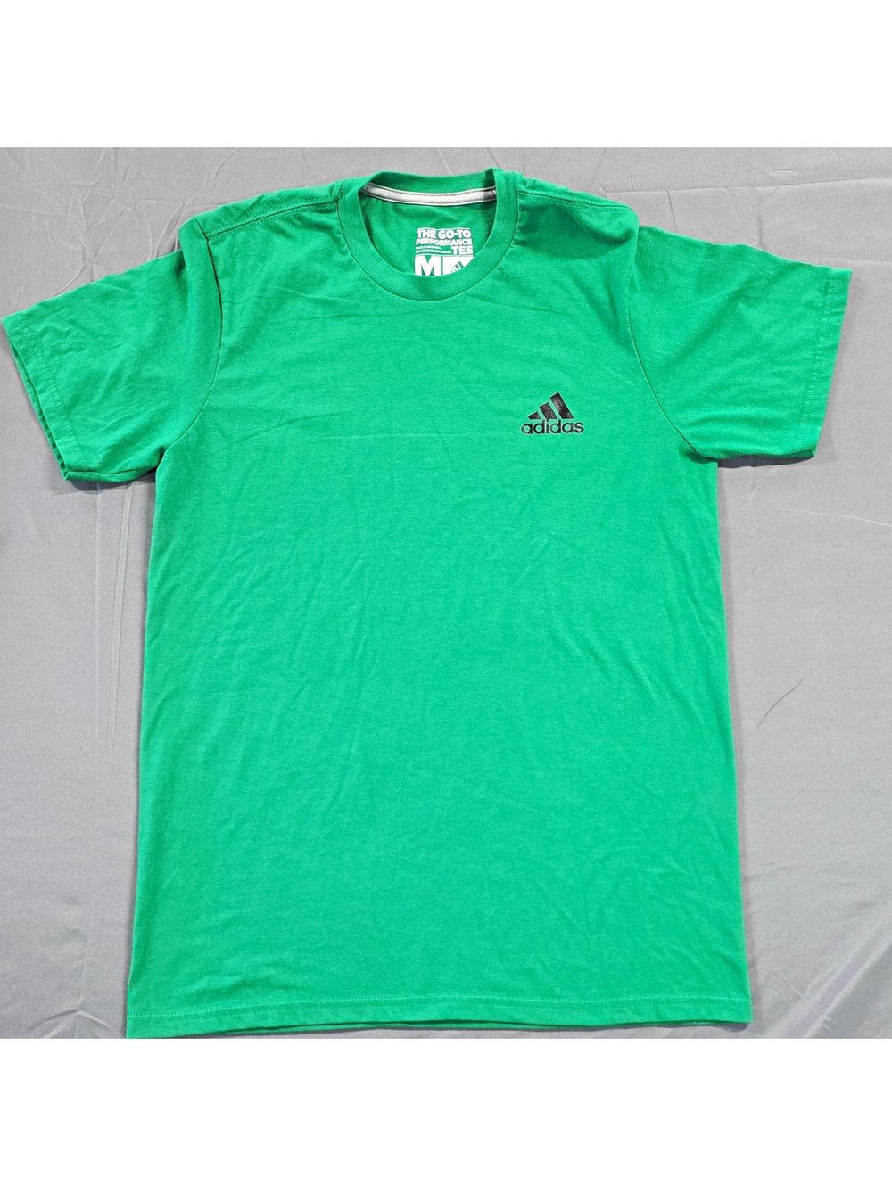 Adidas Climalite Men's M Green Crew Neck Short Sleeve Tee Logo
